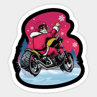 Motorcycle Santa Claus Biker Christmas Gift T-Shirt Sticker